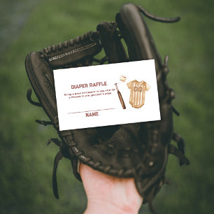 Boho Slugger Baseball Windel-Raffle Baby Shower Begleitkarte