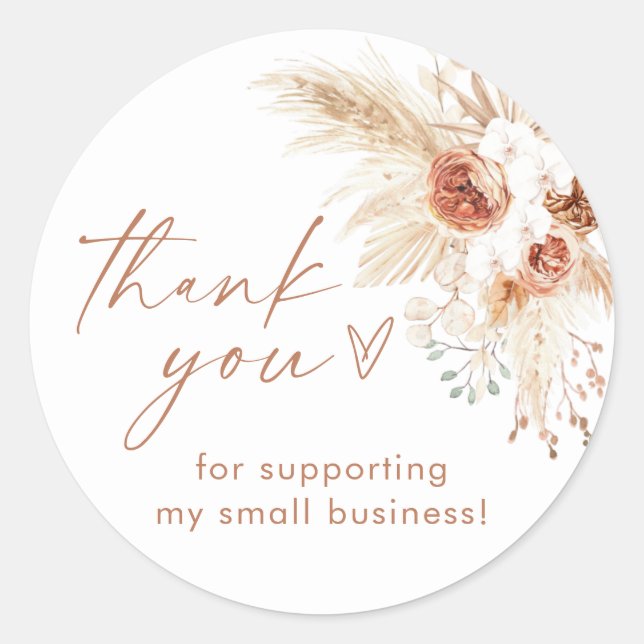 Boho Small Business Vielen Dank Sticker (Vorderseite)