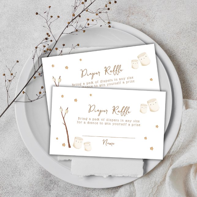 Boho S'more Fun Stars Diaper Raffle Baby Dusche Begleitkarte (Boho S'more Fun Stars Diaper Raffle Baby Shower Enclosure Card)