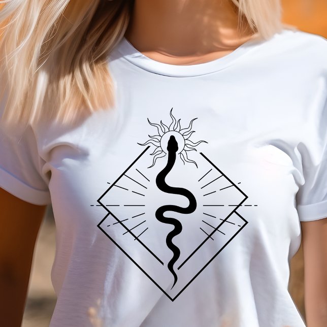 Boho Snake Geometric Symbol Minimalistisch Tri-Blend Shirt (Von Creator hochgeladen)