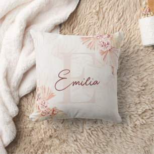 Boho Soft Baby Mädchen Kinderzimmer Monogramm Rosa Kissen