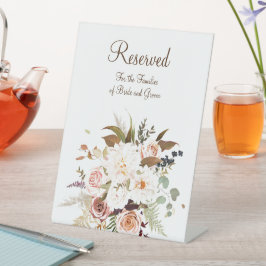 Boho Soft farbige Rose/weiße Blume Sockelschild