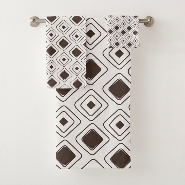 Boho Soft Neutral Tribal Geometric Aztec Muster Badhandtuch Set (Insitu)