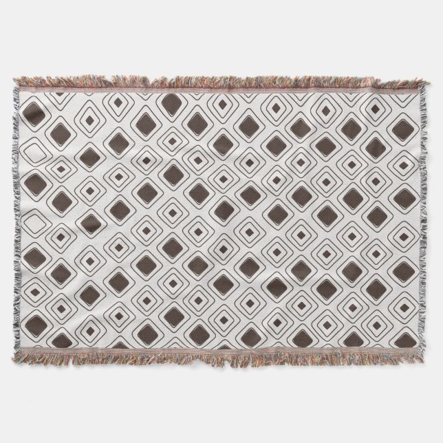 Boho Soft Neutral Tribal Geometric Aztec Muster Decke (Vorderseite)