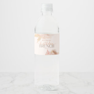 Boho Soft Pink Blume Birthday Brunch Party Wasserflaschenetikett