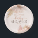 Boho Soft Pink Floral Blume Babydusche Pappteller<br><div class="desc">Dies sind Boho Soft Pink Floral Blume Baby Dusche Teller!</div>