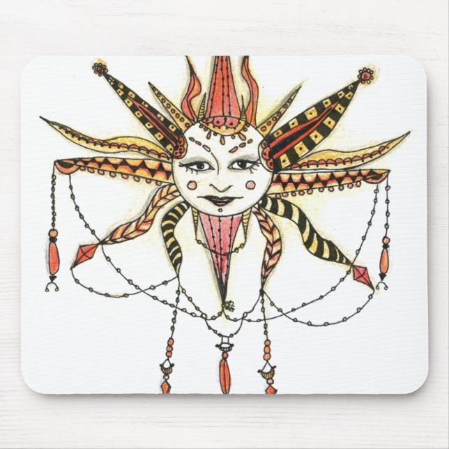 Boho Soleil Hand Drawn Mousepad (Vorne)