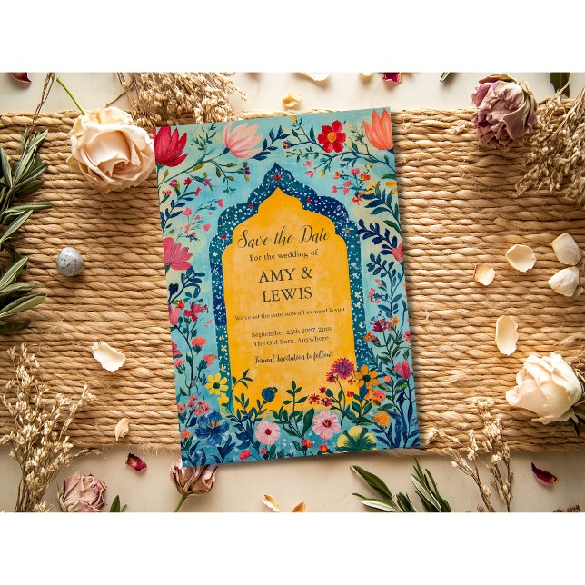 Boho-Sommer-Blumen-Save-the-Date-Einladung Save The Date (Von Creator hochgeladen)