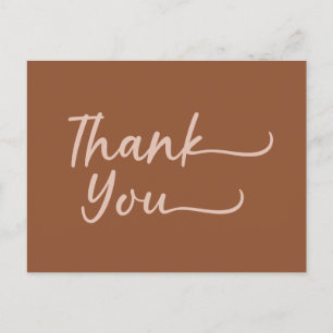 Boho-Sommer-Braun-Terrakotta-Trendy-Dankeschön Postkarte