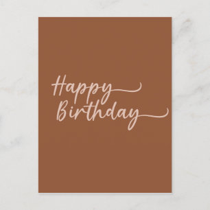 Boho-Sommer-Braun-Terrakotta-Trendy-Happy-Birthday Postkarte
