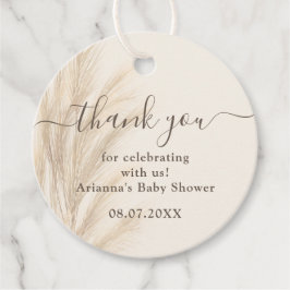 Boho Sommer Pampas Gras Aquarell Danke, Baby Geschenkanhänger