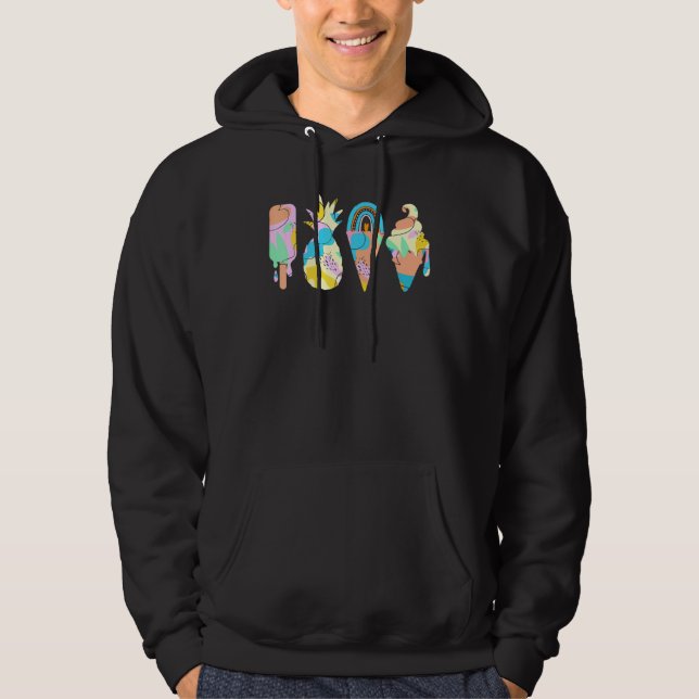 Boho Sommer Süße Popsicle Eiscreme Regenbogen Anan Hoodie (Vorderseite)