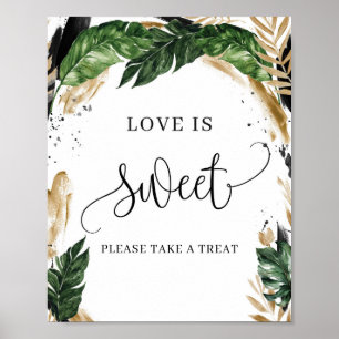 Boho-Sommer-Tropenblätter Love is sweet Schild