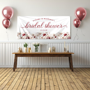 Boho-Sommer-Wildblumen-Braut-Party-Willkommen Banner