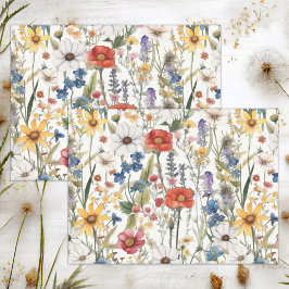 BOHO SOMMERFLORALE DECOUPAY SEIDENPAPIER