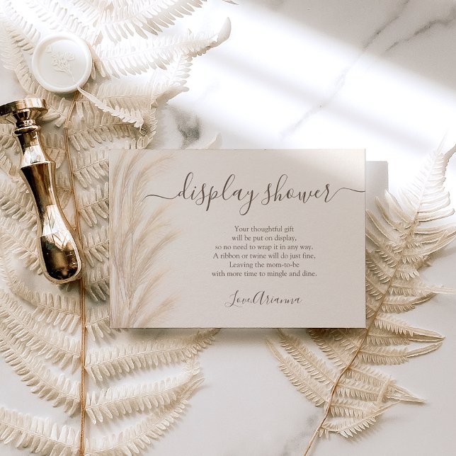 Boho Sommerpampas Gras Aquarelldusche Begleitkarte (Von Creator hochgeladen)