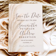 Boho Sommerpampelgras Wasserfarbe Save the Date