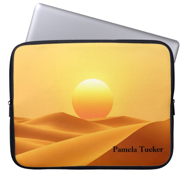 Boho-Sonne Abstrakt Bernstein Erdtöne Laptopschutzhülle (Vorderseite)