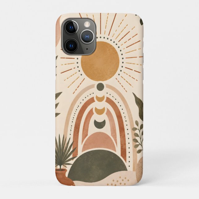Boho-Sonne & Botanische Kunst Case-Mate iPhone Hülle (Rückseite)