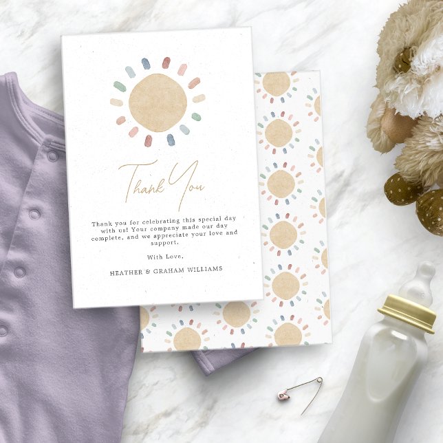 Boho-Sonne-Dankeskarten Dankeskarte (Boho Sun Baby Shower Thank You Card
)