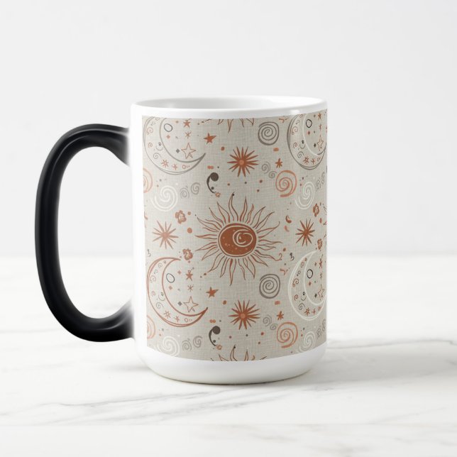 Boho Sonne und Mond Muster Verwandlungstasse (Links)