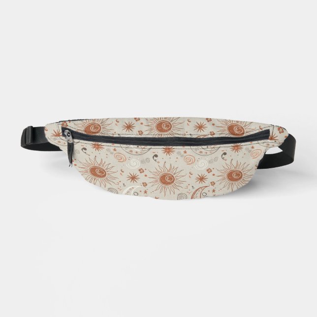 Boho-Sonne- und Mondmuster Bauchtasche (Vorderseite)
