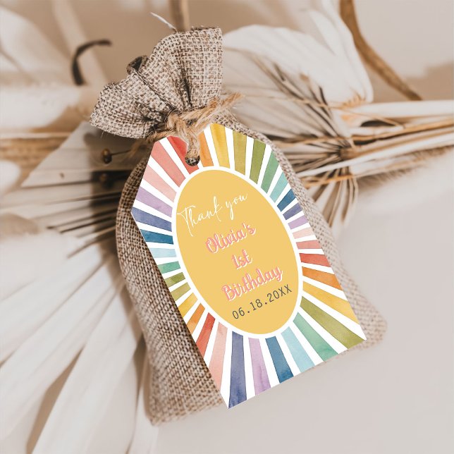 Boho-Sonnen-Geburtstagsfeier Geschenkanhänger (Von Creator hochgeladen)