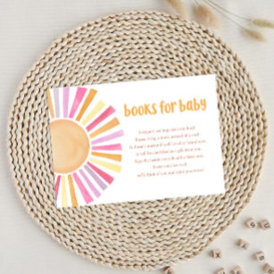 Boho Sonnen Mädchen Babydusche Bücher für Baby Begleitkarte