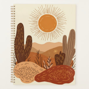Boho-Sonnen-Vintage-Erdfarbton-Journal Planer