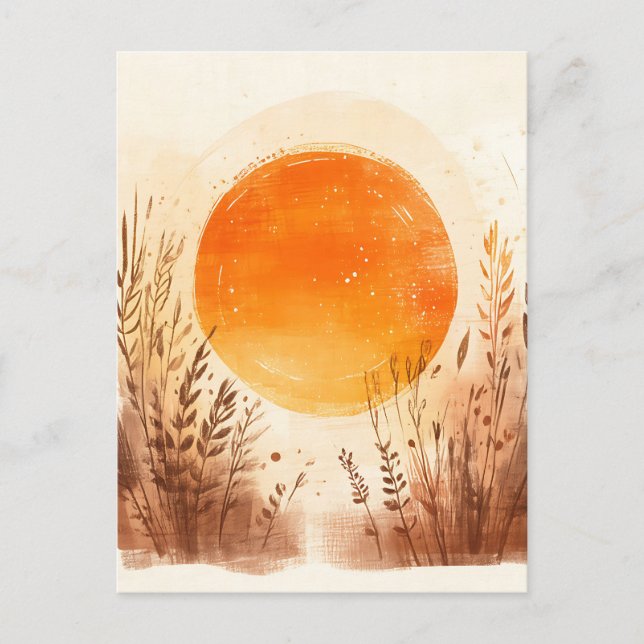 Boho-Sonnenaufgang Sunset Weizen Postkarte (Vorderseite)