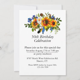 Boho Sonnenblume Blüte individuell anpassbar 50. G Einladung