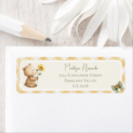 Boho-Sonnenblume-Brauner-Bär-Rücksendeadresse