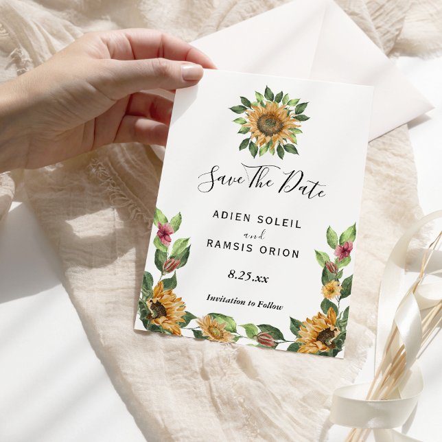 Boho Sonnenblume Hochzeit Speichern Sie die Datums Save The Date (Von Creator hochgeladen)