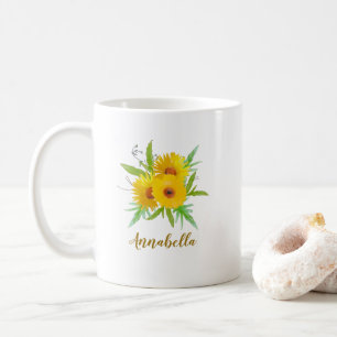 Boho-Sonnenblumen mit Namensgeschenk  Kaffeetasse