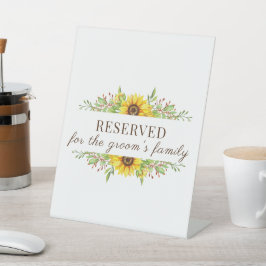 Boho Sonnenblumen romantische Sommerhochzeit Sockelschild