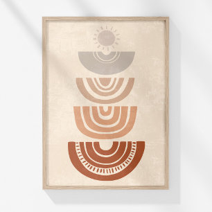 Boho-Sonnenbogen abstrakter neutraler Wandkunst-Dr Poster
