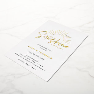 Boho-Sonnenlicht-Baby-Party Folieneinladung