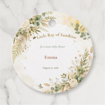 Boho-Sonnenlicht-Baby-Shower-Geschenkanhänger 