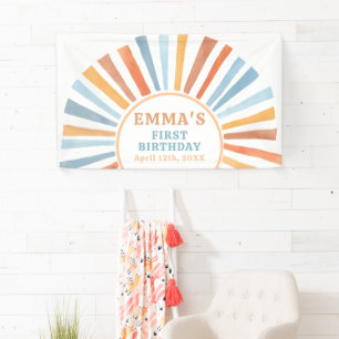 Boho Sonnenschein Sonne Terrakotta Geburtstag Banner