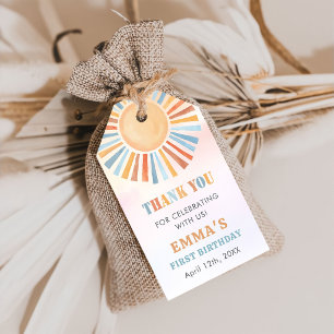 Boho Sonnenschein Sonne Terrakotta Geburtstag Geschenkanhänger