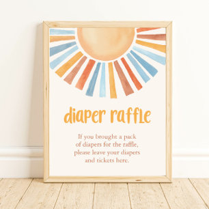 Boho Sonnenschein Windeln Raffle Babydusche Schild