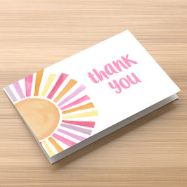 Boho sonnenshine sonne pink gelb orange dankeskarte