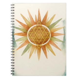 Boho-Sonnenstrahl-Wasserfarben-Notizbuch – Persona Notizblock