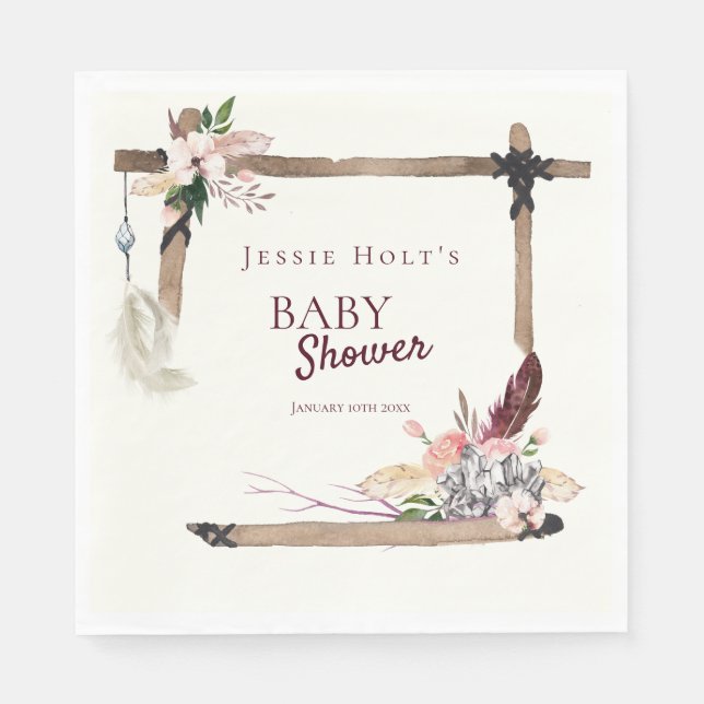 Boho Southwestern Baby Shower Serviette (Vorderseite)