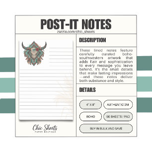Boho-Southwestern Style Flair linierte 3M Post-it Klebezettel