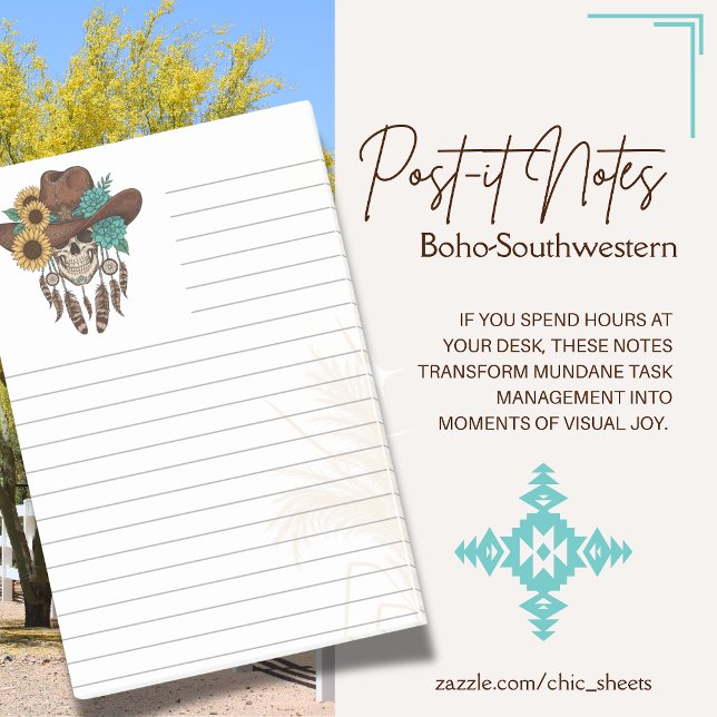 Boho-Southwestern Style Flair linierte 3M  Post-it Klebezettel (Von Creator hochgeladen)