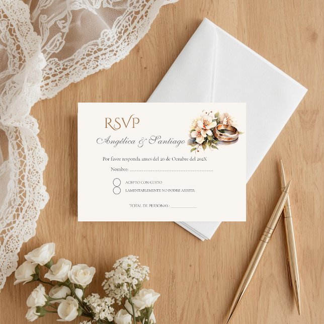 Boho-Spanische Hochzeit-RSVP-Karte Begleitkarte (Von Creator hochgeladen)