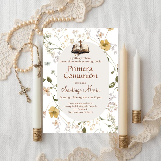 Boho Spanish First Holy Communion Einladung (Von Creator hochgeladen)
