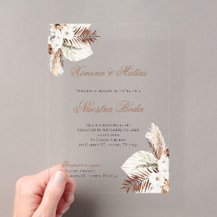 Boho Spanish Wedding Akryllische Einladung