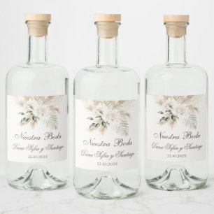 Boho Spanish Wedding Alkoholflaschenetikett
